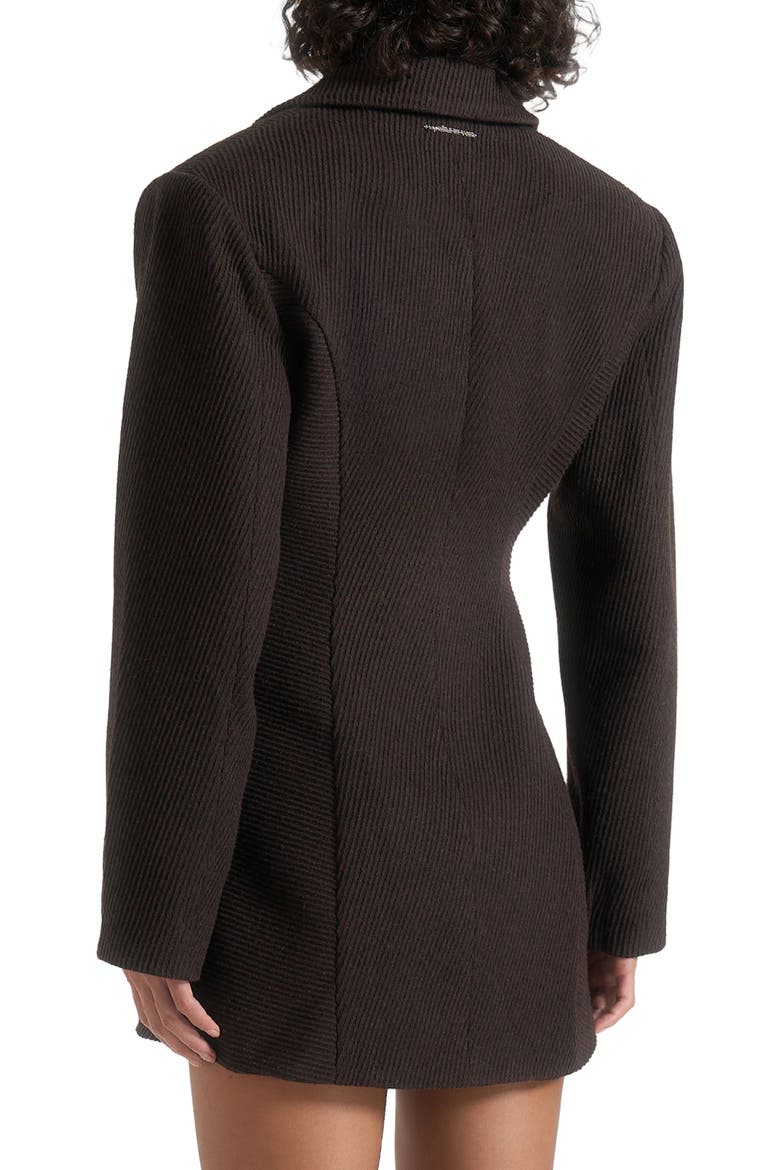 Sylvie Oversized Wool Asymmetric Blazer Dress, Alternate, color, Brown