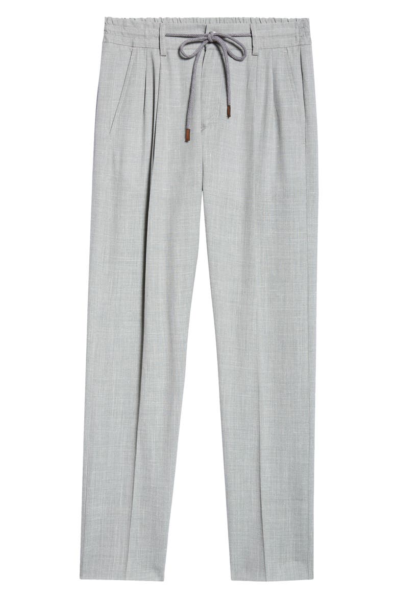 Wool Blend Drawstring Suit Pants, Alternate, color, MILITARY GREEN