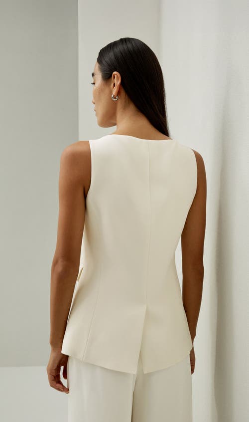 Lilysilk Sleeveless Button Up Silk Vest In White