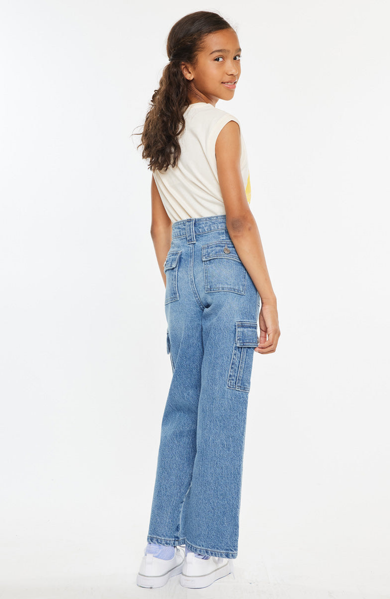 KanCan Bay High Rise Slim Straight Cargo Pants, Alternate, color, Medium Wash