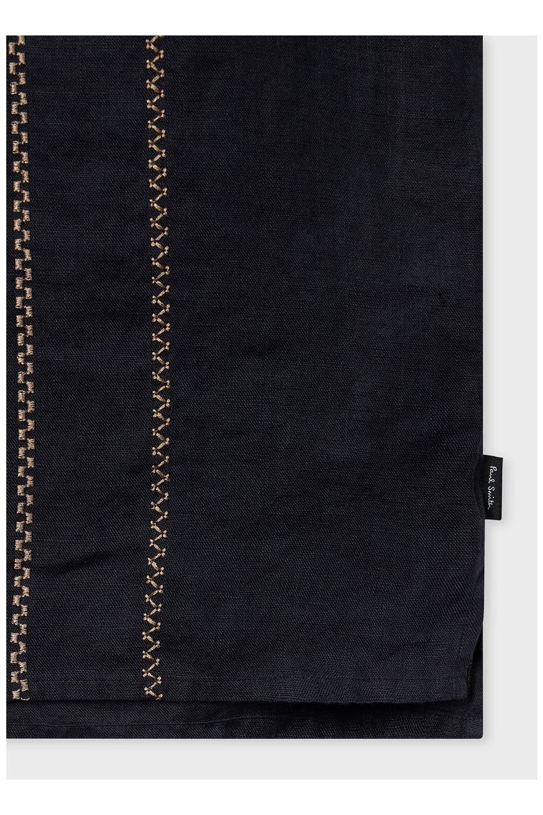 Embroidered Linen Camp Shirt, Alternate, color, VERY DARK NAVY