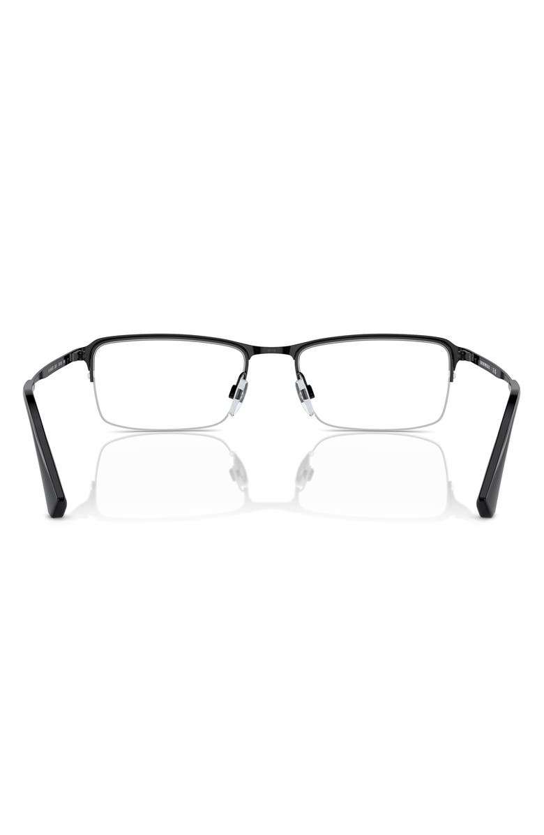 Emporio Armani 55mm Rectangle Optical Glasses, Alternate, color, Shiny Black / Demo Lens