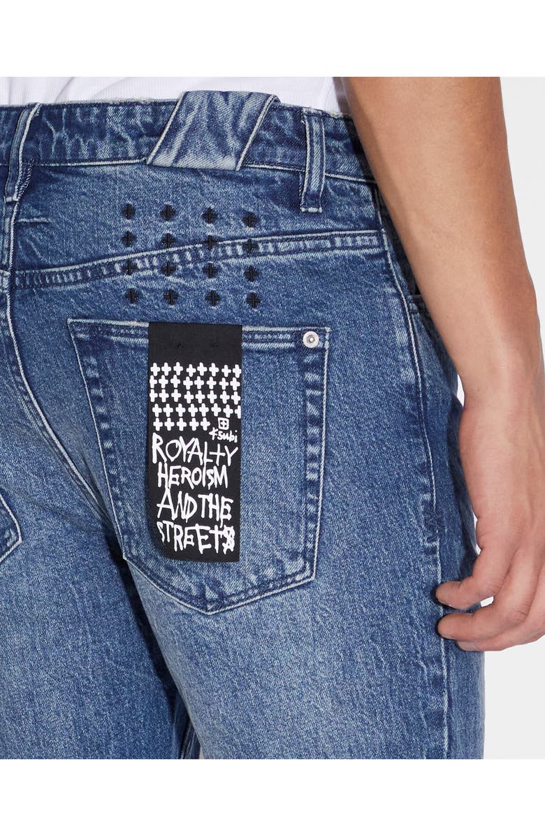 Ksubi Chitch Boneyard Kult Distressed Embroidered Slim Fit Jeans, Alternate, color, 