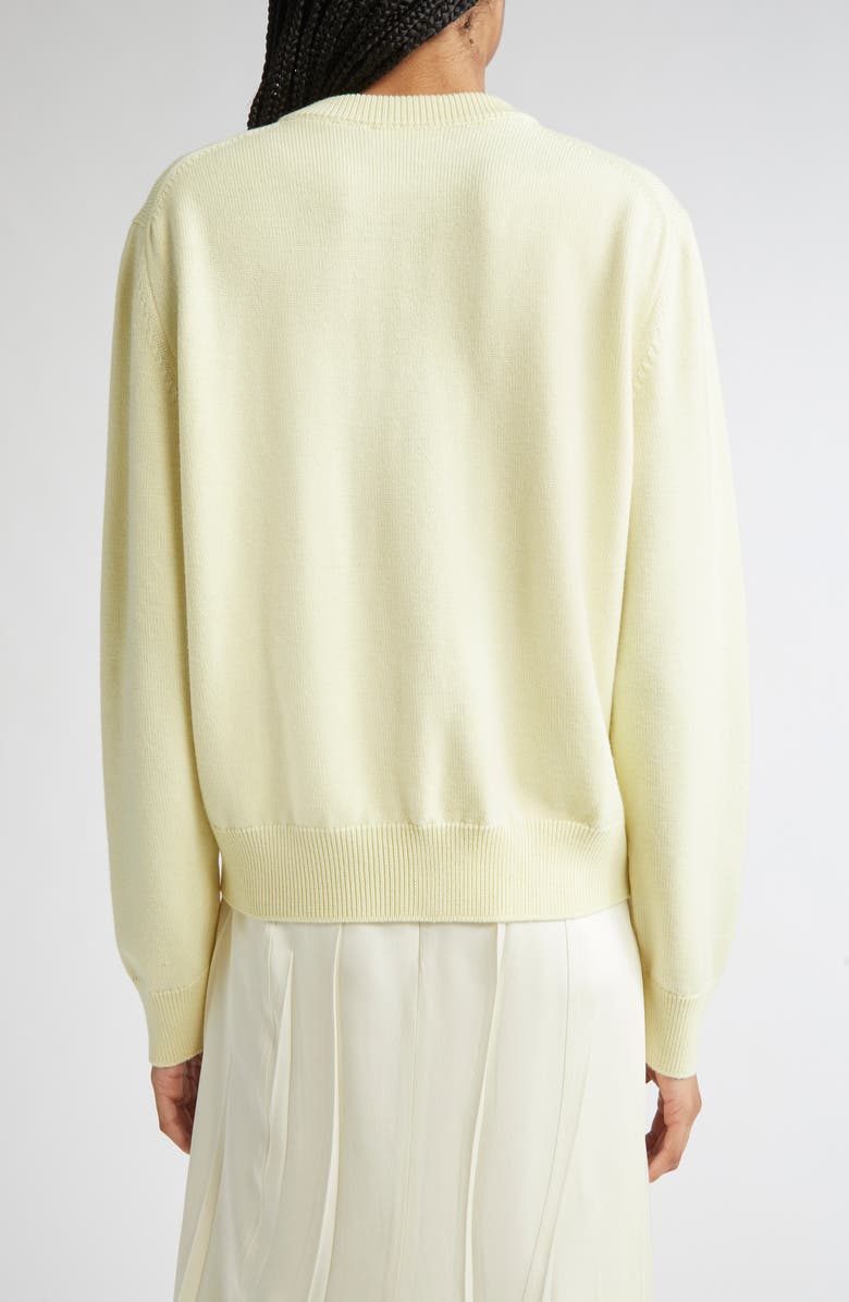 Jil Sander Floral Embroidered Cardigan, Alternate, color, Lime Wash