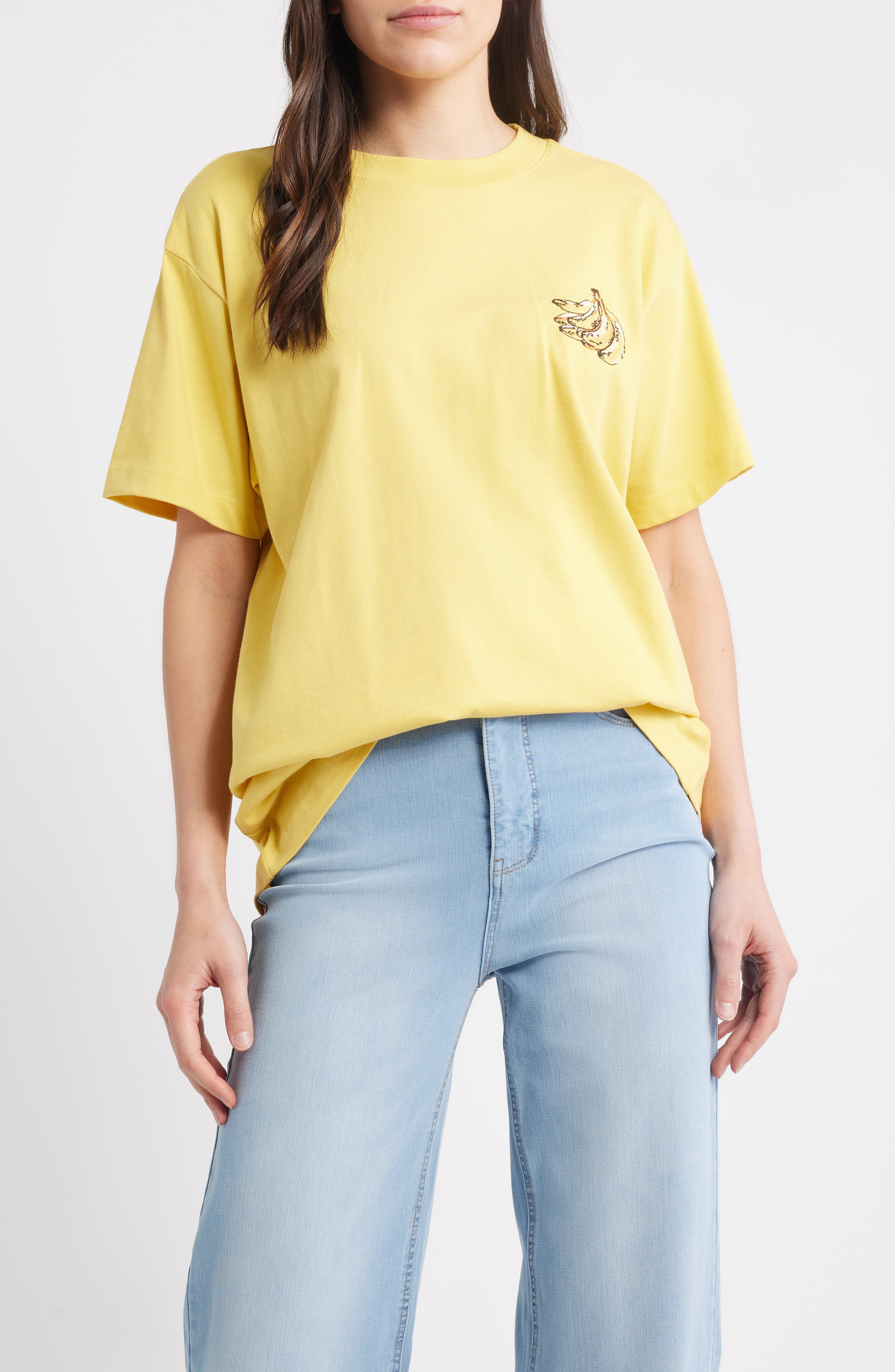 FARM Rio Tropical Bananas Cotton Graphic T-Shirt in Yellow at Nordstrom, Size X-Large