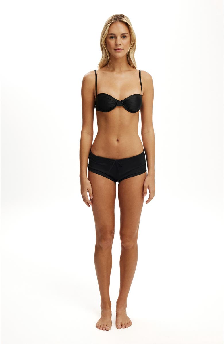 COTTON ON BODY Women's Tie Front Micro Boyshort, Alternate, color, Black