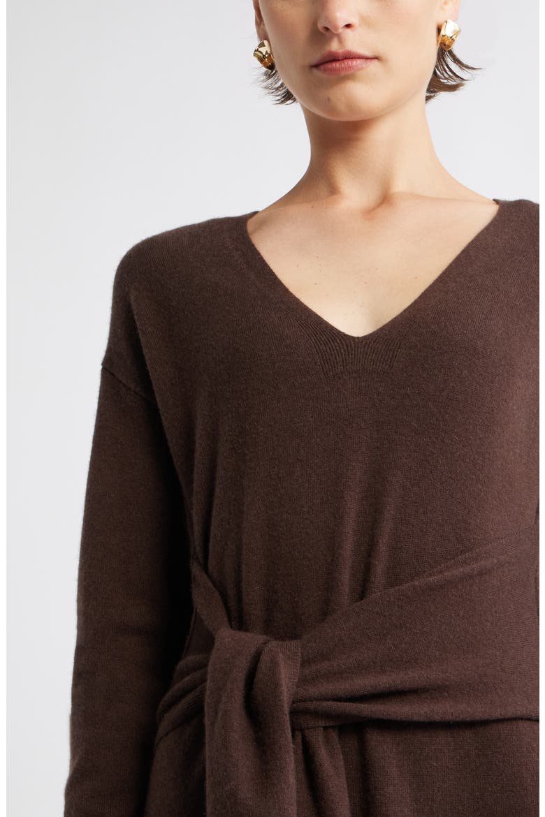 Long Sleeve Wool & Cashmere Blend Sweater Dress, Alternate, color, BROWN COFFEE