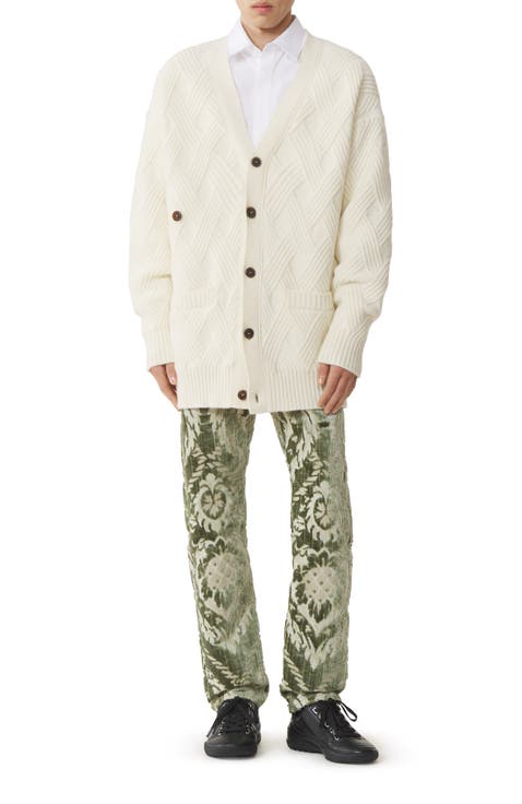 Loose-Fit Cardigan In Cable-Knit Wool