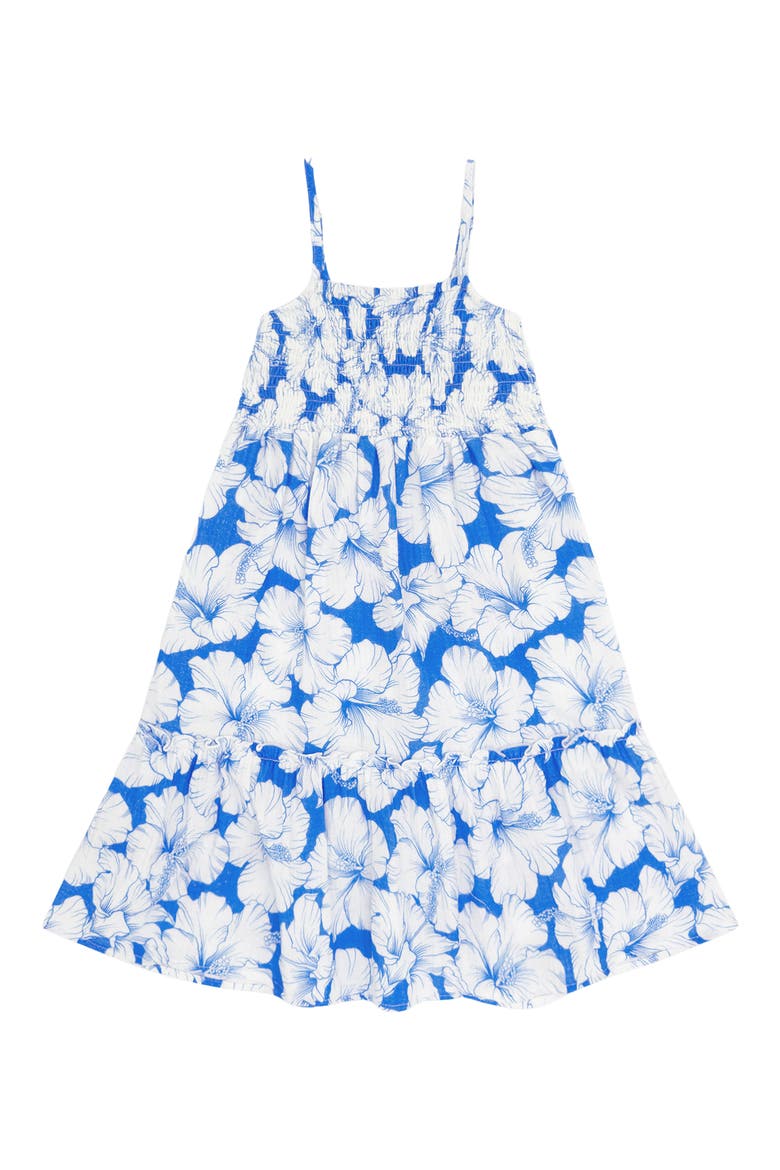 Kids' Floral Cotton Sundress, Main, color, MARINA BLUE
