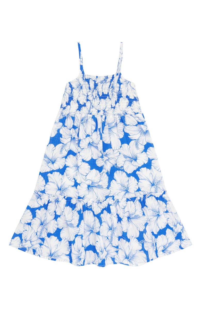 Feather 4 Arrow Kids' Floral Cotton Sundress, Main, color, Marina Blue
