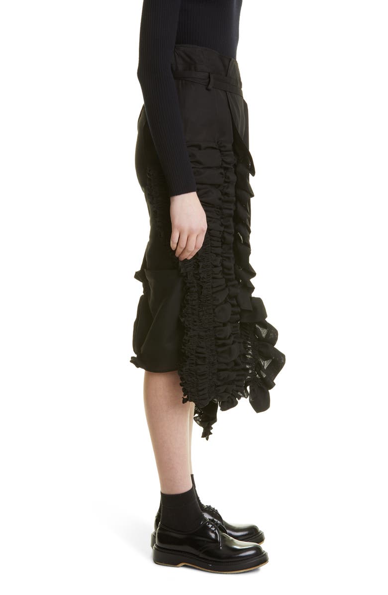 Tao Comme des Garçons Cotton Georgette Ruched Skirt, Alternate, color,