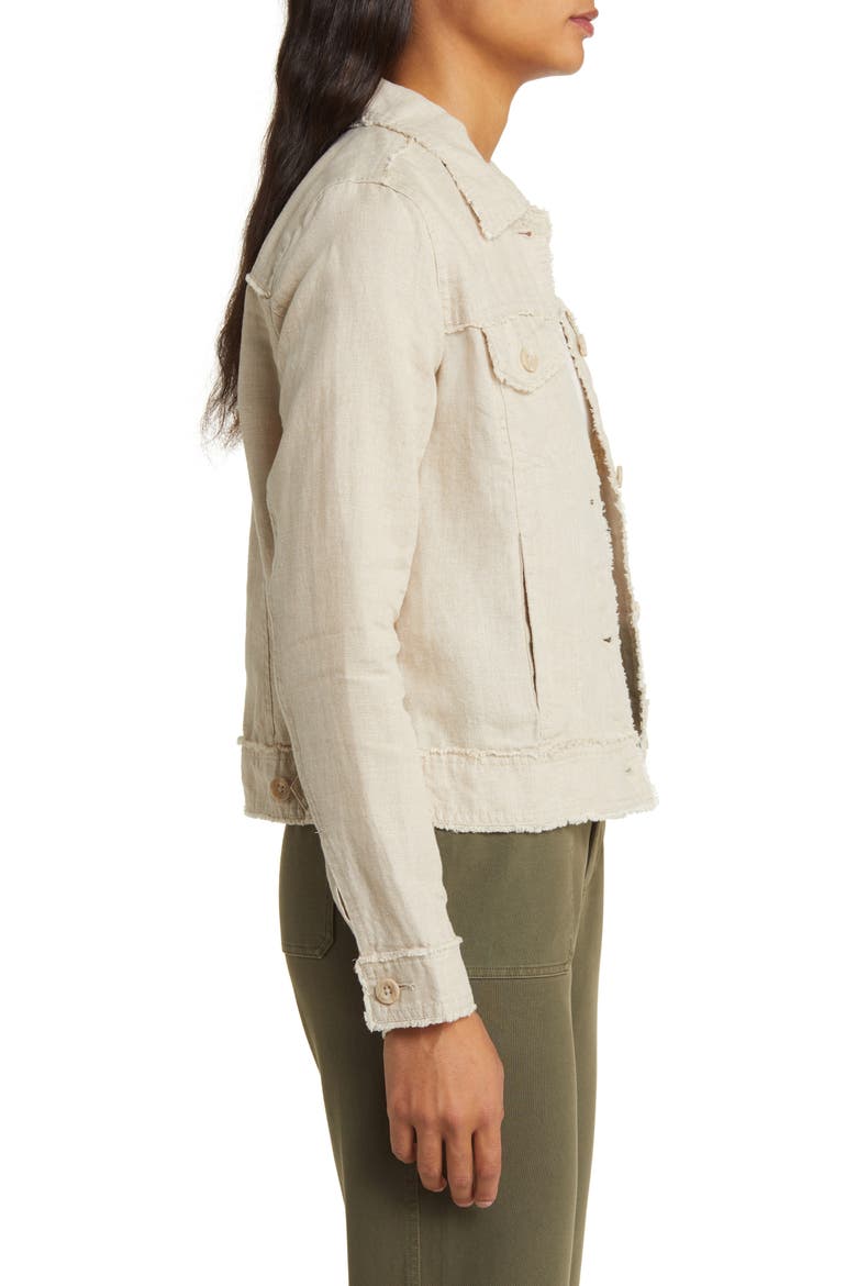 Two Palms Linen Raw Edge Jacket, Alternate, color, NATURAL