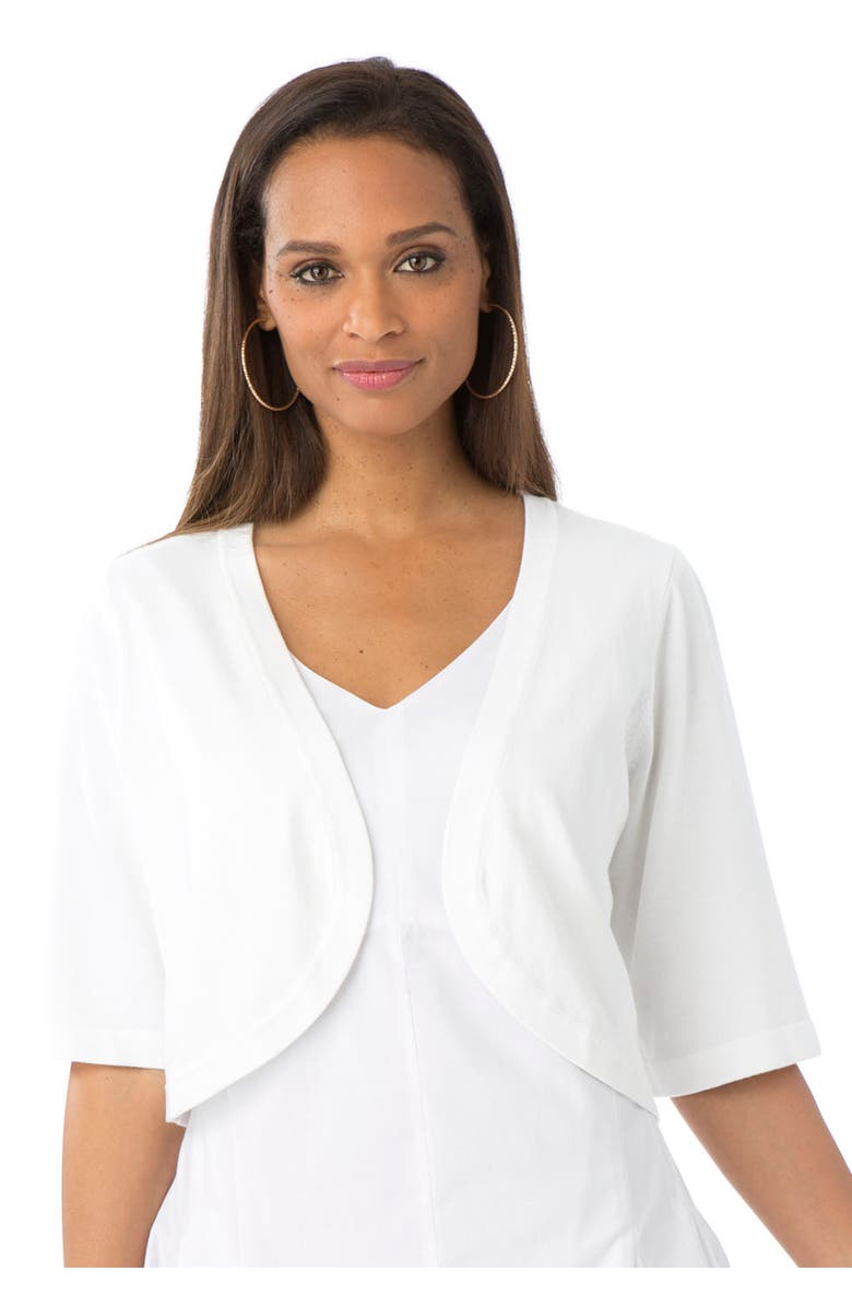 Jessica London Curved Hem Shrug, Main, color,