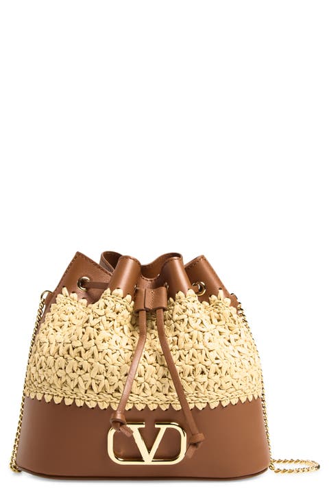 Mini Straw Drawstring Bag