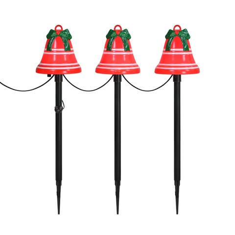 6 in. Set of 3 Musical Blow Mold Bell Pathway Lights