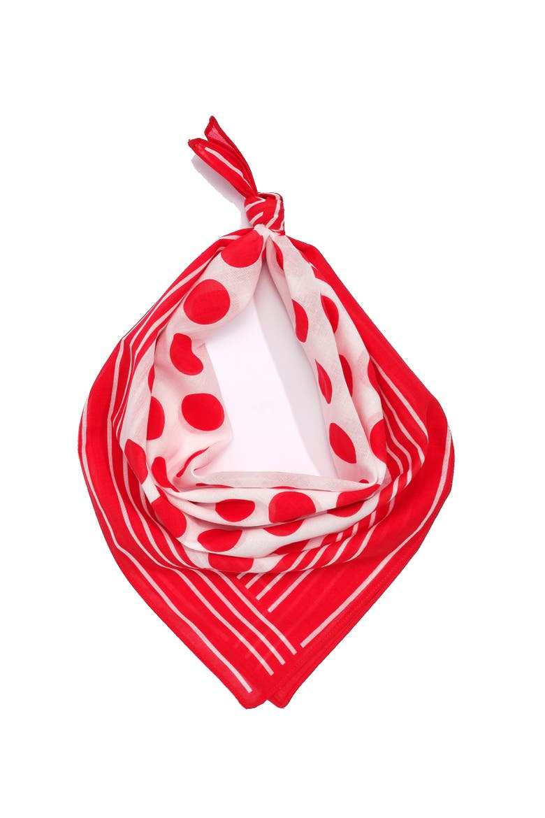 Polka Dot Bandana, Alternate, color, Red