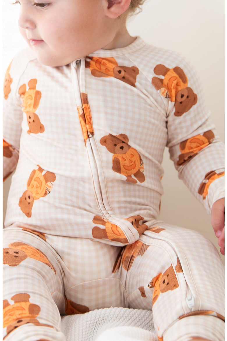 Little Boo Bear Gingham Romper, Alternate, color, Gingham Little Boo Bear