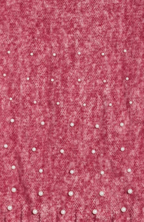 Nanette Lepore Faux Pearl Fringe Scarf In Pink