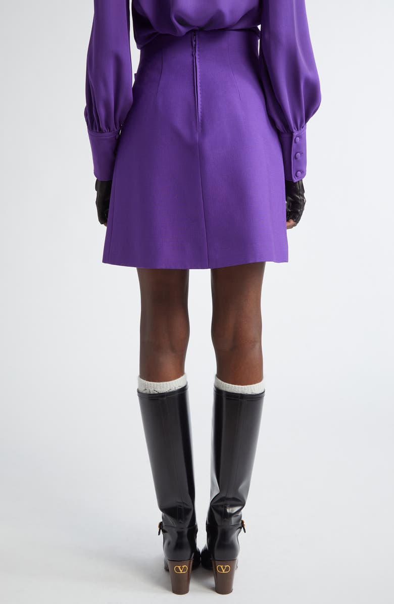 Valentino Garavani Bow Detail Crepe Couture Miniskirt, Alternate, color, 