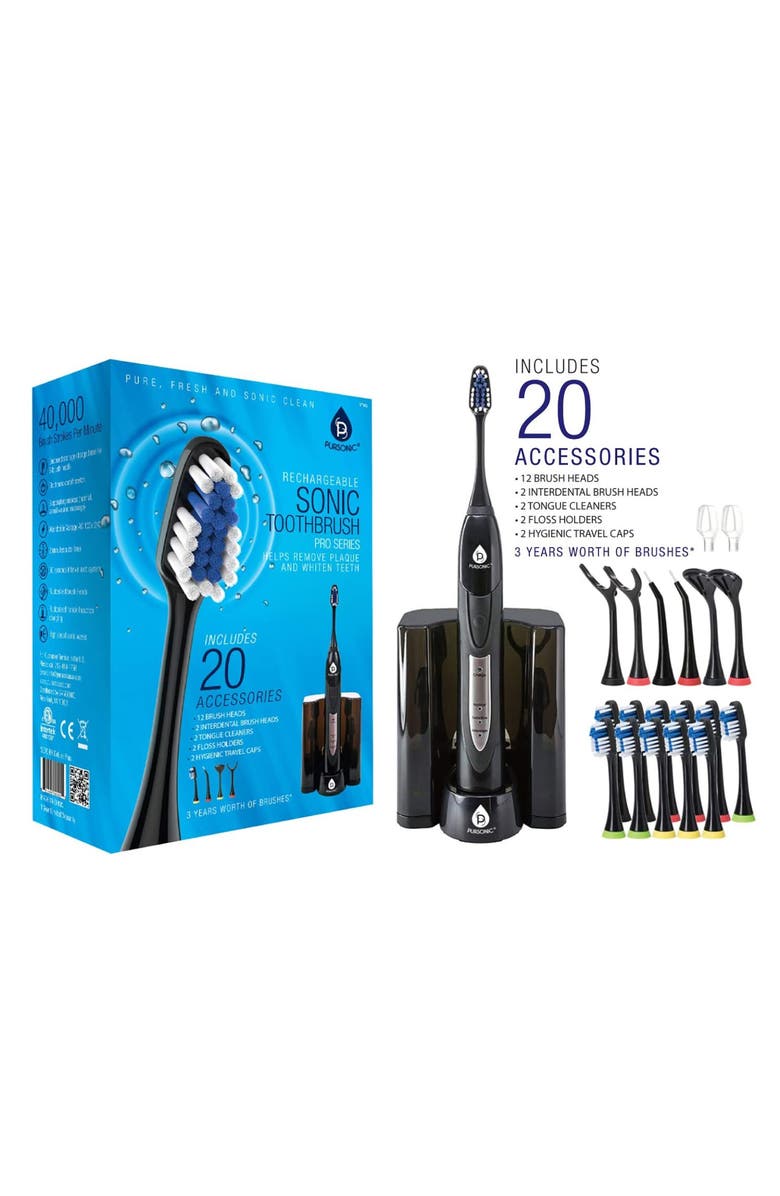 PURSONIC Sonic Movement Rechargeable Electric Toothbrush, Alternate, color, Black