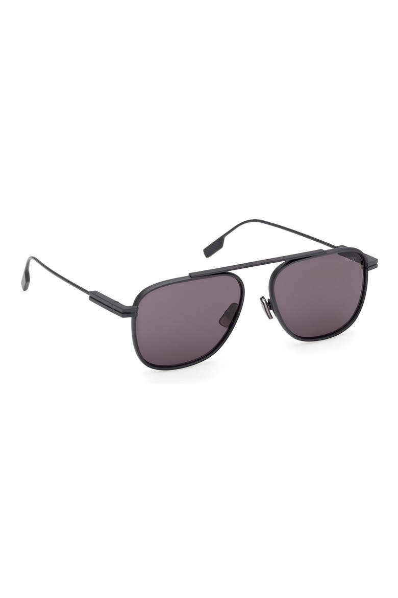 57mm Geometric Sunglasses, Alternate, color, MATTE DARK BLUE METAL