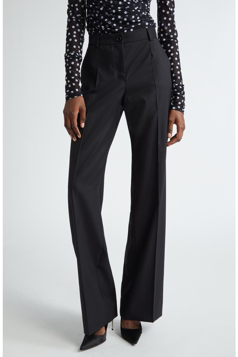 Wool Flare Leg Pants, Main, color, N0000 NERO