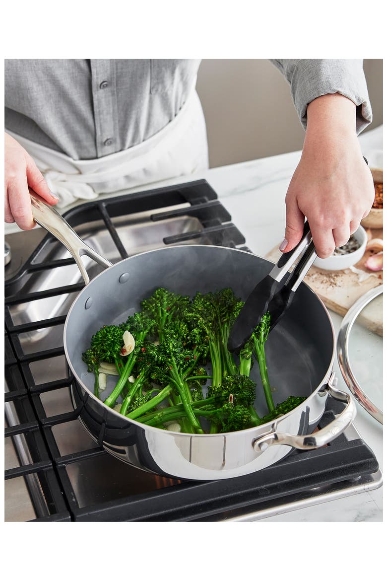 Valencia Stainless Steel Nonstick Sauté Pan & Lid, Alternate, color, STAINLESS STEEL
