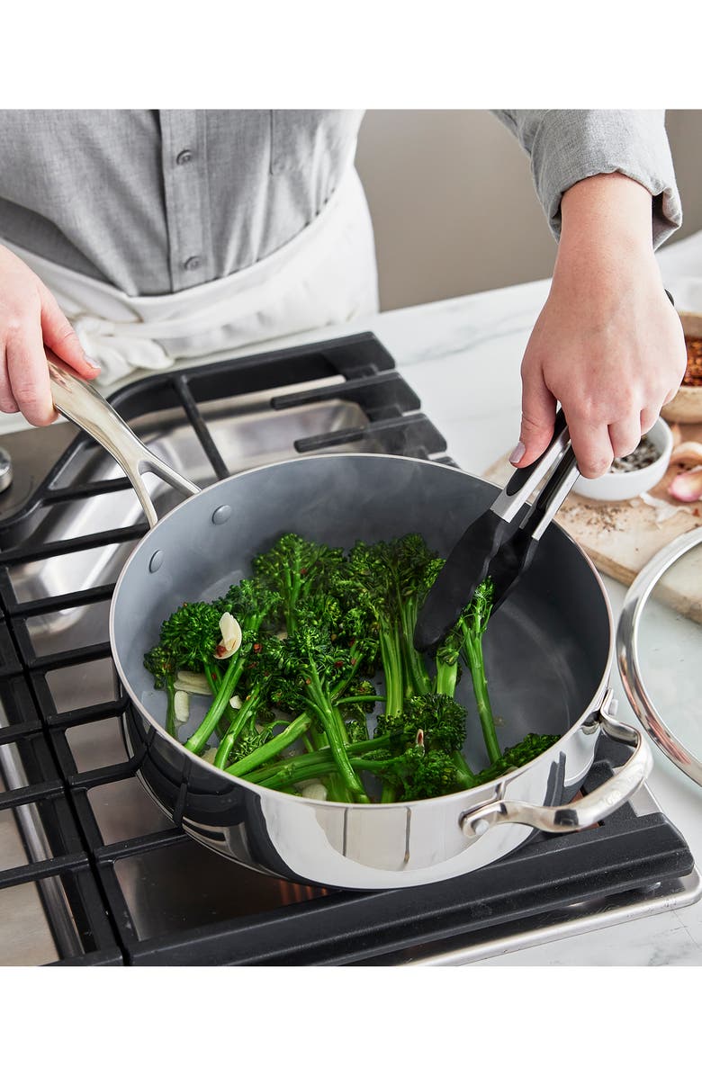 GreenPan Valencia Stainless Steel Nonstick Sauté Pan & Lid, Alternate, color, Stainless Steel