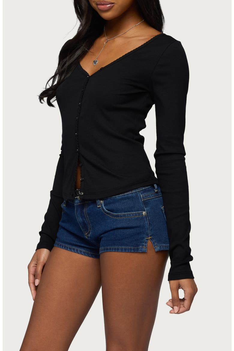Tanya V-Neck Cardigan, Alternate, color, BLACK