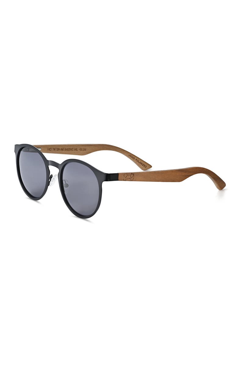EARTH WOOD Positano Polarized Sunglasses, Main, color, Black/Black