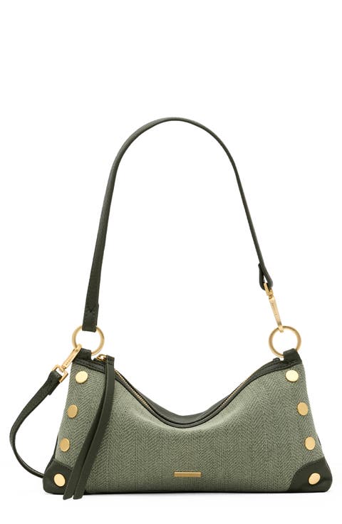 Kyle Leather Trimmed Hobo Bag