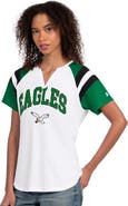 STARTER Women's Starter White Philadelphia Eagles Game On Notch Neck T-Shirt