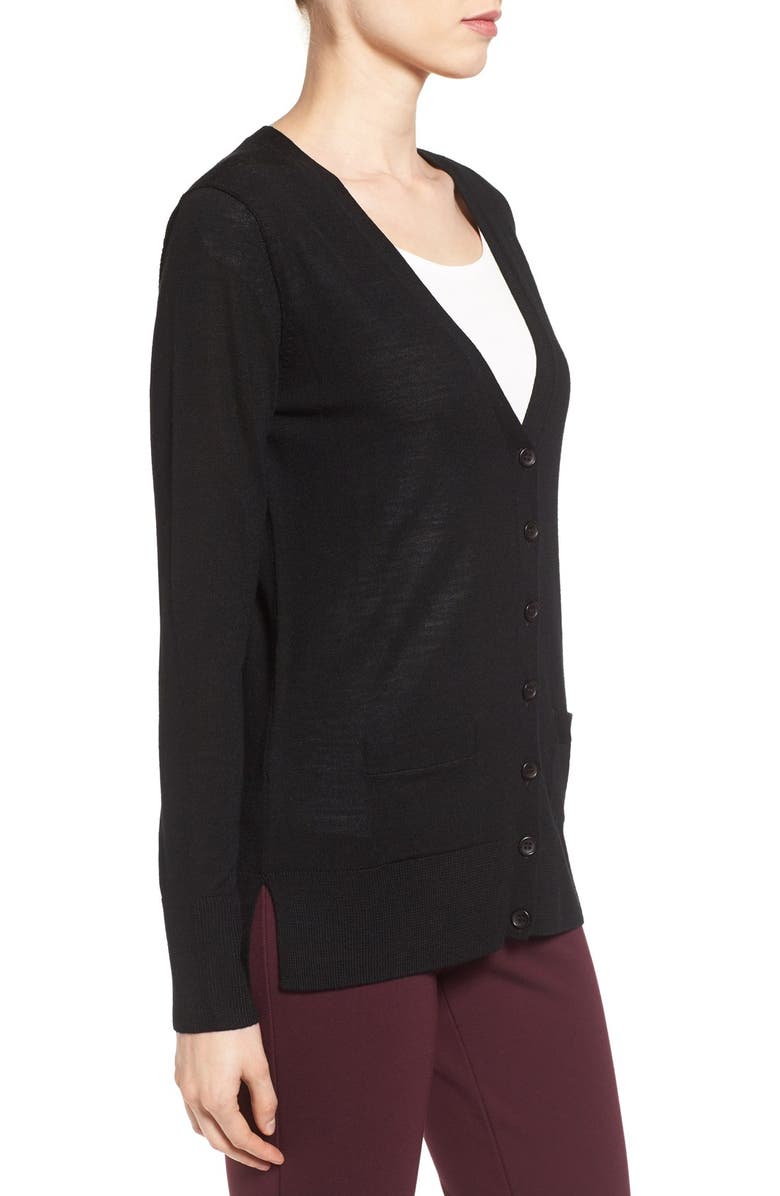 Halogen<sup>®</sup> V-Neck Lightweight Merino Cardigan, Alternate, color,