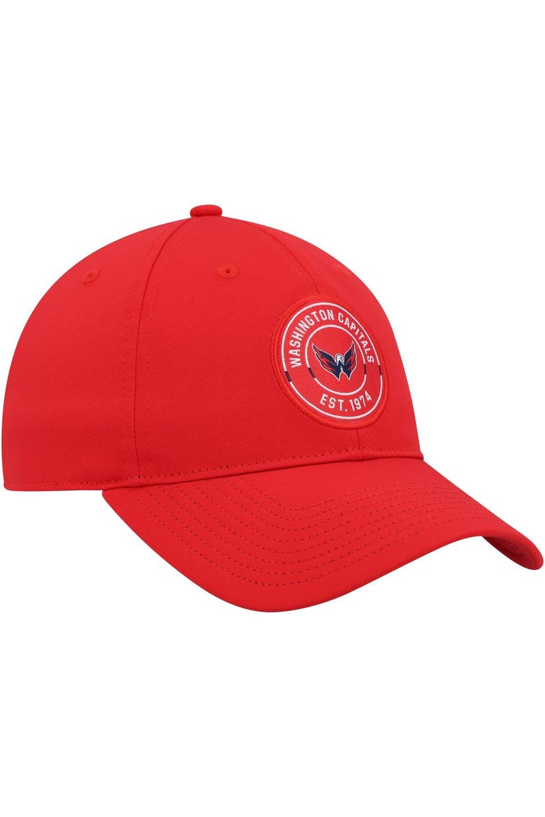Men's adidas Red Washington Capitals Team Circle Slouch Adjustable Hat, Alternate, color, Red