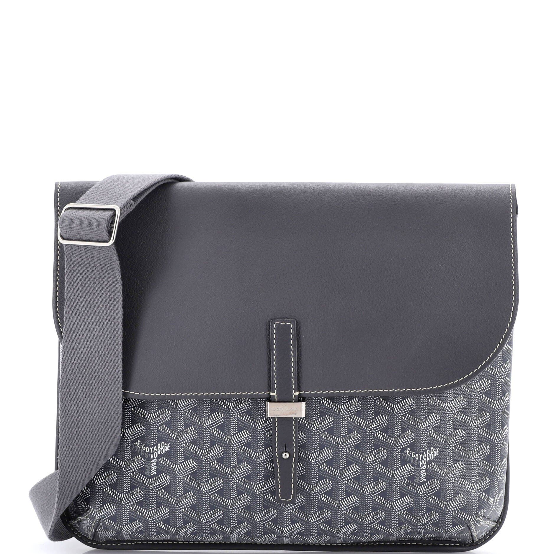 Pre-Owned Goyard Coursier Messenger Bag Coated Canvas and Leather, Main, color, Gray