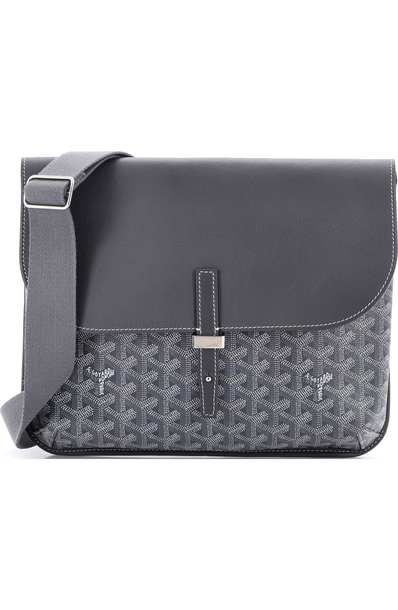 Pre-Owned Goyard Coursier Messenger Bag Coated Canvas and Leather, Main, color, Gray