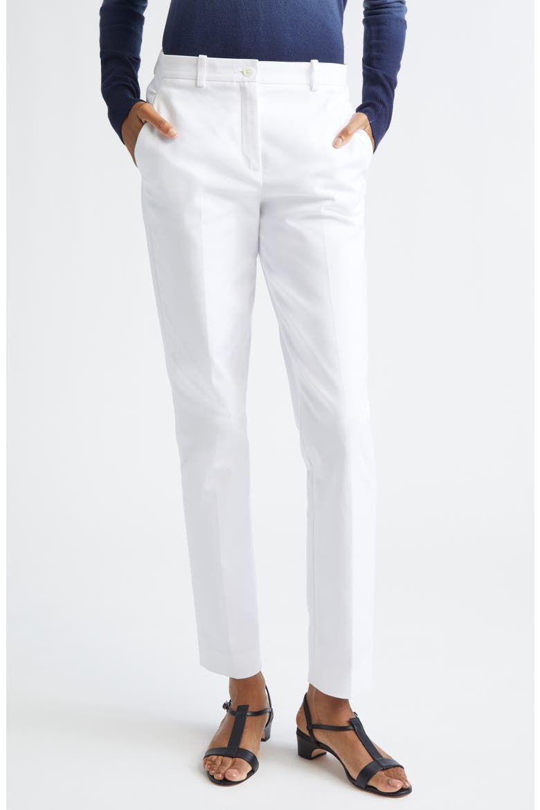 Samantha Stretch Cotton Pants, Main, color, OPTIC WHITE