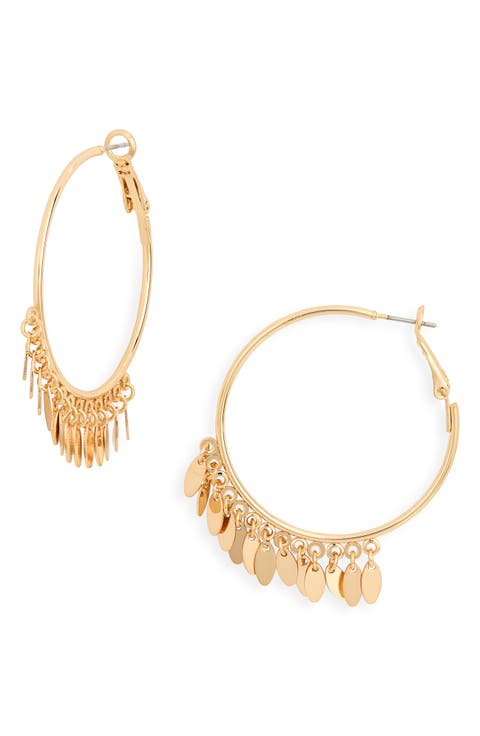 Shaky Metal Hoop Drop Earrings