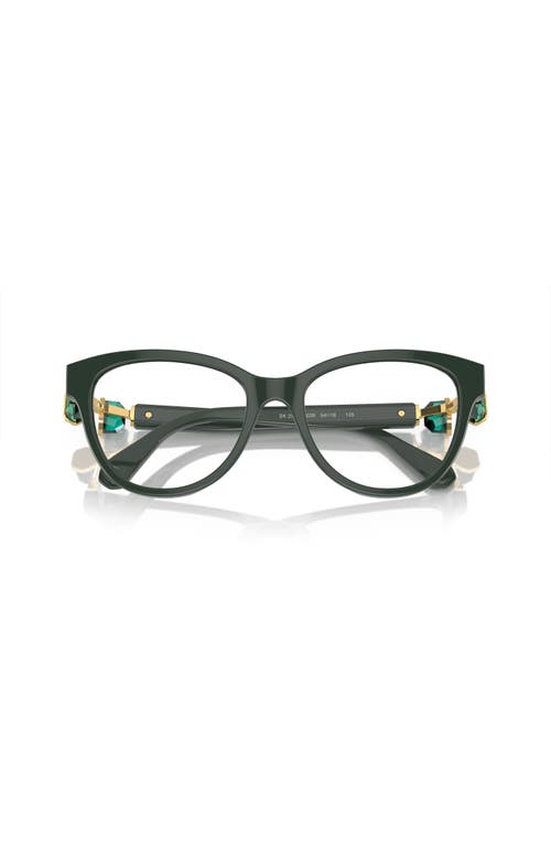 Swarovski 54mm Round Optical Glasses In Green