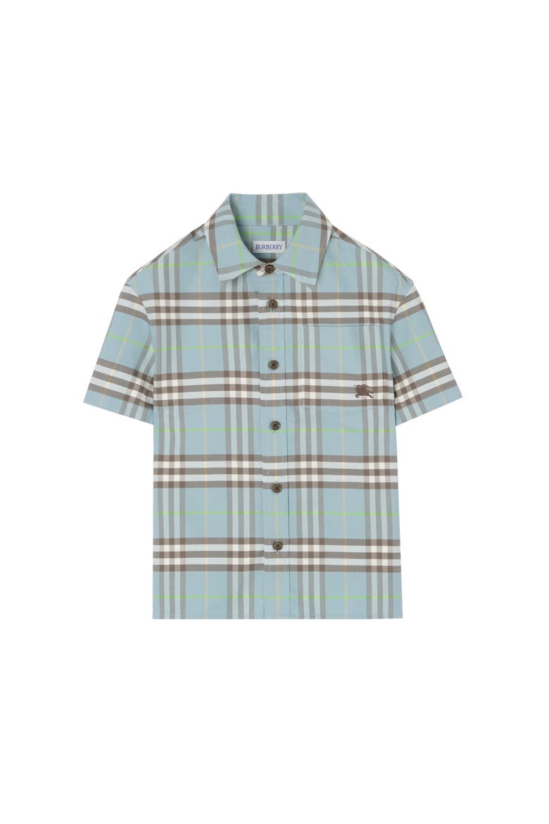 Check Cotton Oxford Shirt, Main, color, Misty blue