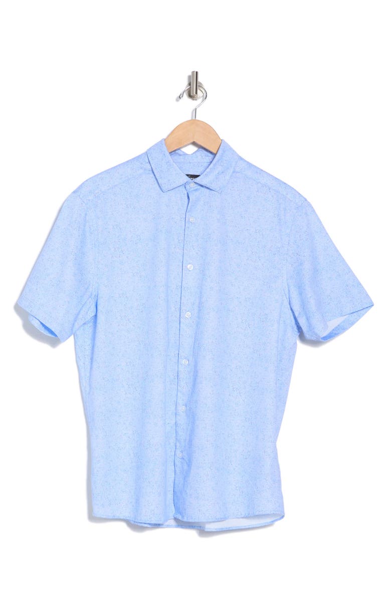 WESTZEROONE Rafael Short Sleeve Stretch Button-Up Shirt, Alternate, color, Blue