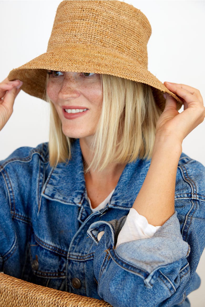 Chic Crochet Bucket Hat, Alternate, color, Natural