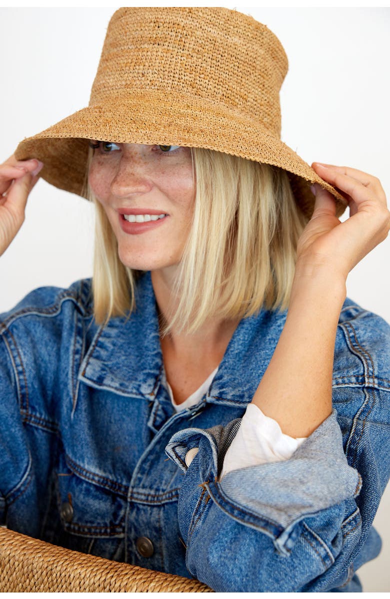 Hat Attack Chic Crochet Bucket Hat, Alternate, color, Natural