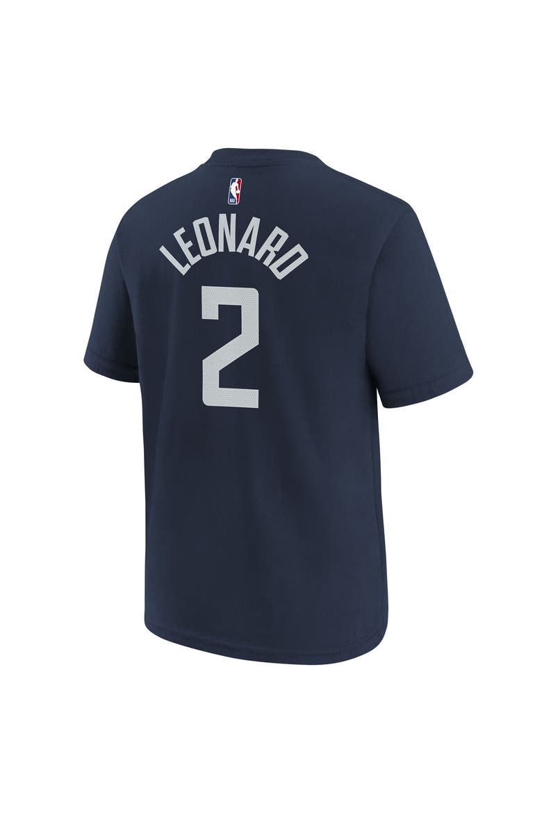 Youth Nike Kawhi Leonard Navy LA Clippers 2023/24 City Edition Name & Number T-Shirt, Alternate, color, Navy