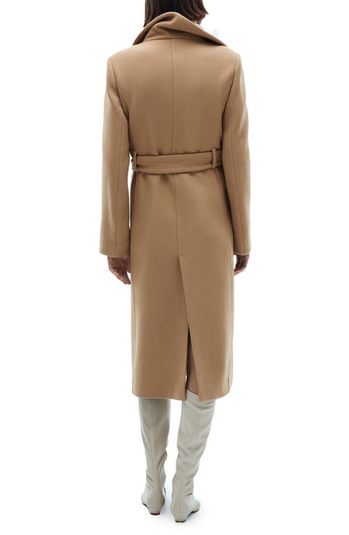 Mango Wool Blend Coat In Medium Brown