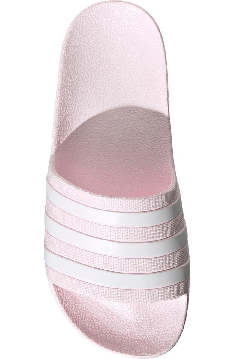 adidas Adilette Aqua Slide Sandal, Alternate, color, Almost Pink/White