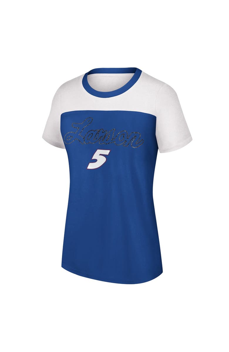 G-III 4HER BY CARL BANKS Women's G-III 4Her by Carl Banks Royal Kyle Larson Cheer Color Blocked T-Shirt, Alternate, color, Royal
