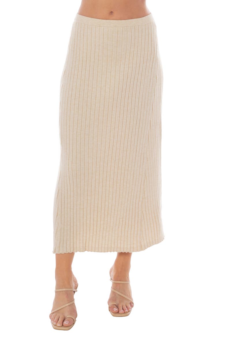 Pleated Sweater Skirt, Main, color, CREAM