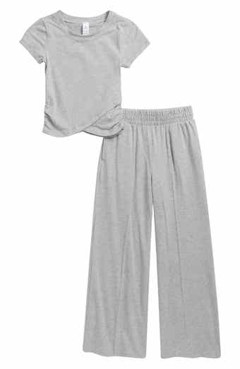 YOGALICIOUS Kids' Lilan Jersey Wrap Top & Wide Leg Pants Set
