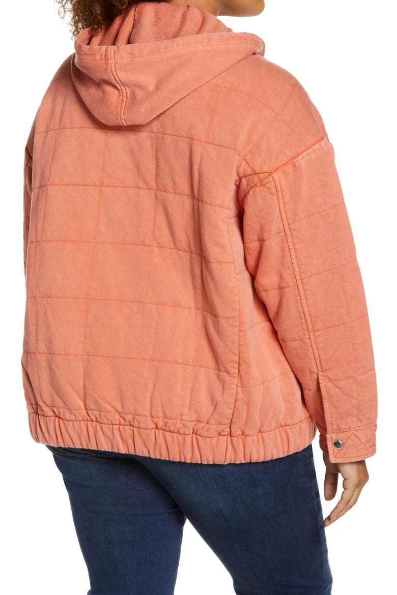 Quilted Trucker Jacket, Alternate, color, TERRACOTTA